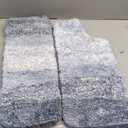 OLANLY Bathroom Rug Set 2 Piece, Soft Absorbent Microfiber Bath Mats and U-Shaped Contour Toilet Rug, Non-Slip, Machine Wash Dry, Plush Shaggy Bath Mats for Bathroom (24"x16"+24"x20", Blue)