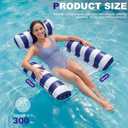 Inflatable Pool Floats Adult, 2 Pack Thick Pool Floaties Heavy Duty, Non-Stick PVC Rafts Chairs with Mesh Seat, Hammock Noodles Lounger for Summer Water Party Lake Beach