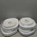 PLASTICPRO 128 Pack Elegant Disposable Plastic Plates Combo Set Includes 64 Dinner Plates and 64 Salad Heavy Duty Fancy Party Plates White Embossed Victorian Design