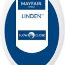 Mayfair Linden Slow Close Toilet Seat, Non Slip Heavy Duty Wood, Easy Install, Elongated, White