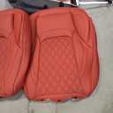 Car Seat Covers Full Set Burgundy, Luxury Faux Leather Waterproof Women Non-Slip Seat Protector Universal Fit for Most Cars SUVs Trucks Pick-ups Car Accessories Interior (Red-Full Set)