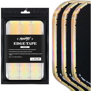 Amoswiz Pickleball Edge Guard Tape, Laser Glod Pickleball Protection Tapes 2 Pcs, 30MM Width Extra Long & Thickness, No Wrinkling Edge Guard for 13MM & 16MM & 20MM Thicknesse Paddles