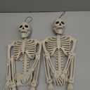 JOYIN 2 PCS 24 Halloween Skeleton Decor, 2 FT Full Body Stayable Posable Skeletons for Halloween, Yellow Human Plastic Bones with Movable Joints for Spooky Indoor Outdoor Decoration, Graveyard Prop