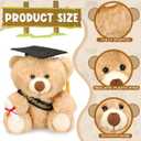 Jenaai 8 Pcs Graduation Bear 2026 with Black Cap 10 Inches Bulk Class of 2026 Soft Cute Bear Stuffed Animal Toys for Commemorative Celebratory Keepsakes Gift (Black Ribbon)