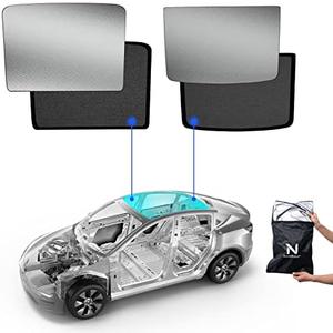 Nestour Foldable Sunshade Sunroof Window Shade Accessories Fit for Tesla Model Y 2020-2023, with UV/Heat Insulation Film (Set of 2) Nestour Foldable Sunshade Sunroof Window Shade Accessories Fit for Tesla Model Y 2020-2023, with UV/Heat Insulation Film (Set of 2)