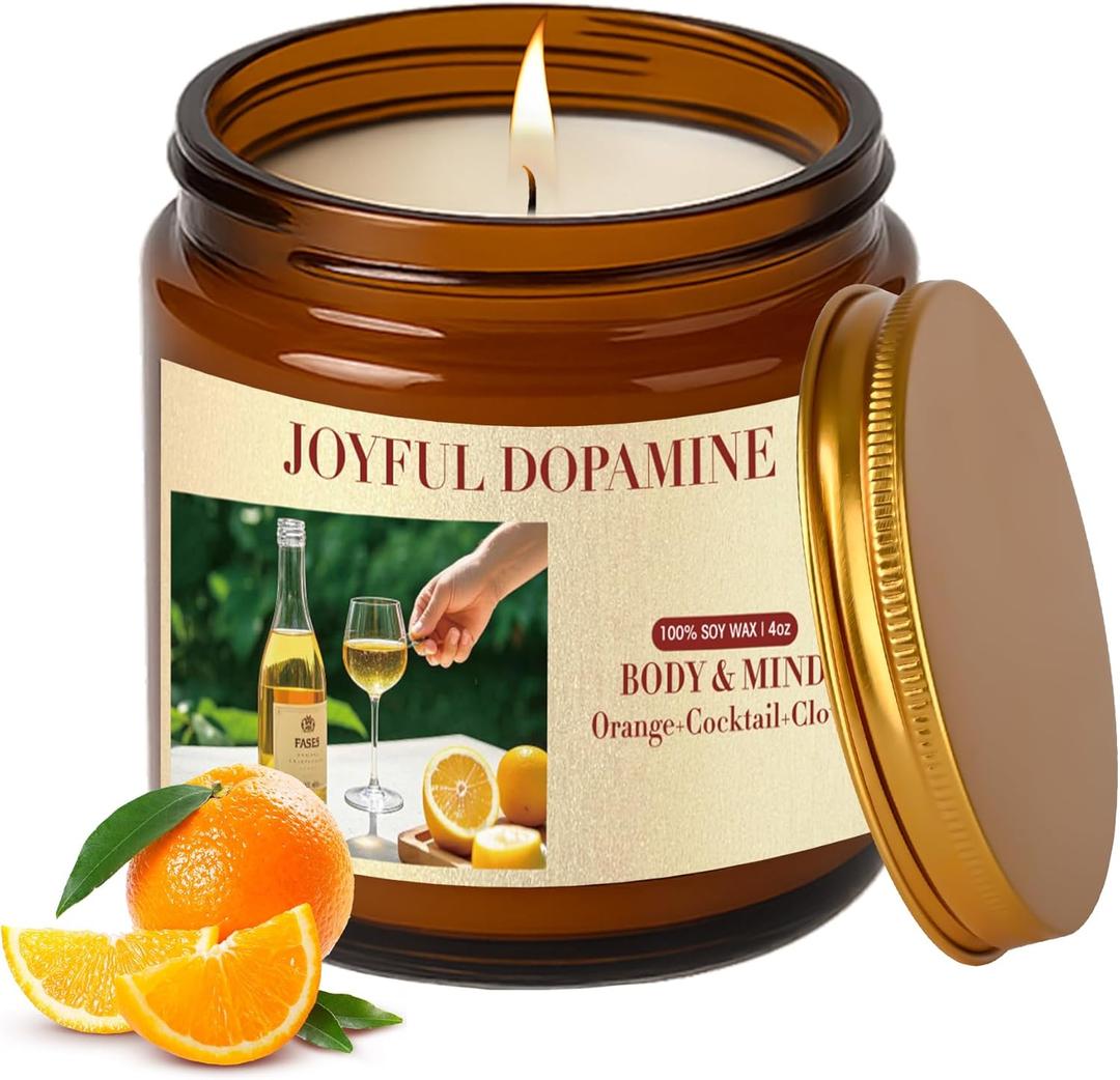 Scented Candle | Sweet Orange, Cedarwood & Vanilla Candles for Home Scented | 4oz Mini Jar Candle Long Lasting 20-Hour Burn | Odor Eliminating, Creating Ambiance