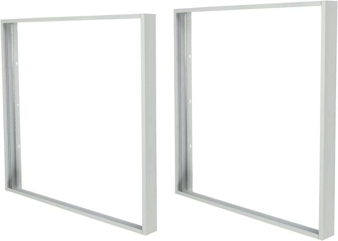 2x2 Surface Mount Kit, 24x24 Inch Aluminum Surface Mounting Bracket Kit for LED Flat Panel Light, Drop Ceiling Light -2 Pack