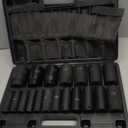 VEVOR Impact Socket Set 1/2 Inches 19 Piece, Deep Socket, 6-Point Sockets, Rugged Construction, Cr-V, 1/2 Inches Drive Socket Set Impact 3/8 inch - 1-1/2 inch, with a Storage Cage