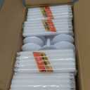 MTLEE 50 Sets Bulk White Church Vigil Candles with Plastic Candle Drip Protectors for Candle Service Christmas Easter Memorial Wedding Party Supplies