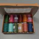 0.55mm Bonded Round Waxed Polyester Thread 76 Yards Each, 12 Rainbow Color Wax Coated String Thin Cord for Micro Macrame, Bracelets Braided, Leather Sewing, Stitching, Beading and Bookbinding