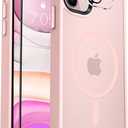 MOCCA Strong Magnetic for iPhone 11 Case,[Compatible with Magsafe][Glass Screen Protector+Camera Lens Protector] Slim Thin Shockproof Cover Case for iPhone 11 6.1 inch, Pink