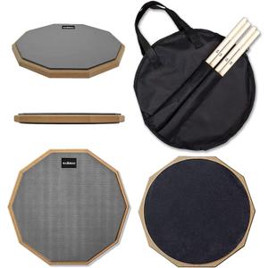 HAIRIESIS Snare Drum Practice Pad,12-Inch Practice Drum Pad,Double Sided Silent Drum Pad and Sticks,Drum Pads Carry Bag (gray01)