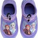 Disney Frozen Water Shoes for Girls- Pool Aqua Socks for Kids- Anna Elsa Sandals Princess Bungee Waterproof Beach Slides Sport Character Summer Slip-on Quick Dry - Lilac (Size 11-12 Little Kid)