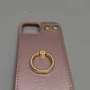 LAMEEKU for iPhone 12 Pro/iPhone 12 Wallet Case, Case with Card Holder Leather Cover 360Rotation Ring Kickstand Protective Bumper Designed for Women for Apple iPhone 12/ iPhone 12 Pro 6.1'' Rose Gold