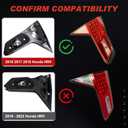 Tail Light Compatible With 2016 2017 2018 Honda HR-V HRV Inner Left Driver Side Replace:34155-T7S-A01