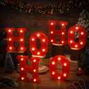 VIHOSE Christmas LED Letter Lights Sign Table Indoor Decoration Light up Letters Battery Powered Letter for Home Bar Christmas Party Bedroom Tabletop Indoor Decoration Gift (HOHOHO)