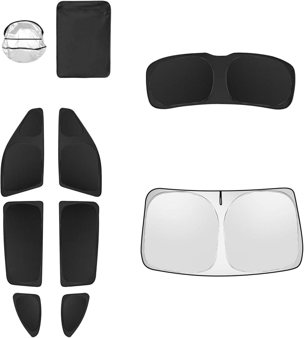 8pcs Car Window Shades for Toyota Highlander 2020-2026 Accessories,Windshield Side Rear Full Sunshade,Sun Visor UV Blocking, Privacy Protection and Blackout for Camping Outdoor