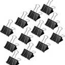 Amazon Basics Sturdy Binder Clips for Office Use, 144 Count (12 Pack of 12), Small, 0.75 in, Black
