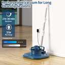Rechargeable Pool Leaf Vacuum with Telescopic Pole, 83GPM Powerful Suction Cordless Pool Skimmer for Inground & Above Ground Pools with 6.6Gal Leaf Catcher Bag for Heavy Debris Areas