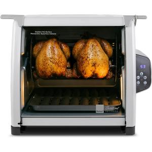 Ronco 6000 Platinum Digital Countertop Rotisserie Oven, 12-lb Capacity | Rotisserie chicken cooks perfectly, 3 functions - rotisserie, sear, no-heat rotation; basket included; auto shutoff