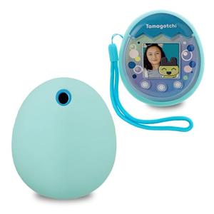 LeoTube Silicone Shell Cover and Lanyard for Tamagotchi Pix Interactive Pet Machine with Camera, Compatible New Tamagotchi Pix Electronic Pet Accessory (Blue)