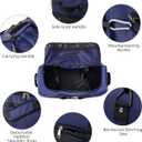 Rolling Duffle Bag with Wheels,110L/140L Expandable Soft-Sided Foldable Duffle Bag with 2 Rubber Wheels,Packable 32 Rolling Carry-On with Multi-Pockets & Compartments (Dark blue)