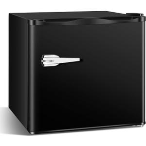 Antarctic Star Mini Upright Freezer -1.2 cu.ft Compact freezer with Removable Shelves and Adjustable Thermostat,for Home/Kitchen/Office(Black)