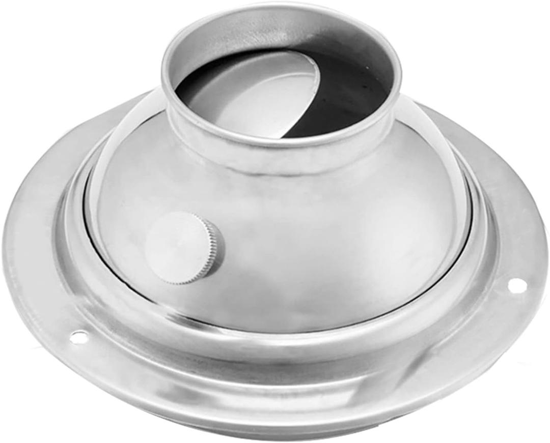 4in Adjustable Air Vent Stainless Steel Airstream Ventilation Outlet Hood Round Soffit Air Supply Easy Air Flow Ducting Hose Covers for Kitchen Bedroom Bathroom Office