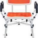 Shower Chair for Inside Shower, Padded Shower Seat Chair with Arms and Back, 6-Level Adjustable Shower Stool Chair for Elderly and Disabled, 550 LB Heavy Duty Handicap Shower Bath Chair