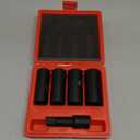 BLACKROBOT 5-Piece 1/2" Drive Lug Nut Removal Tool, 6 Point & Twist Lug Nut Extractor, Impact Flip Socket Set (17mm, 19mm, 21mm, 22mm) with 3" Extension Bar, CR-MO Steel