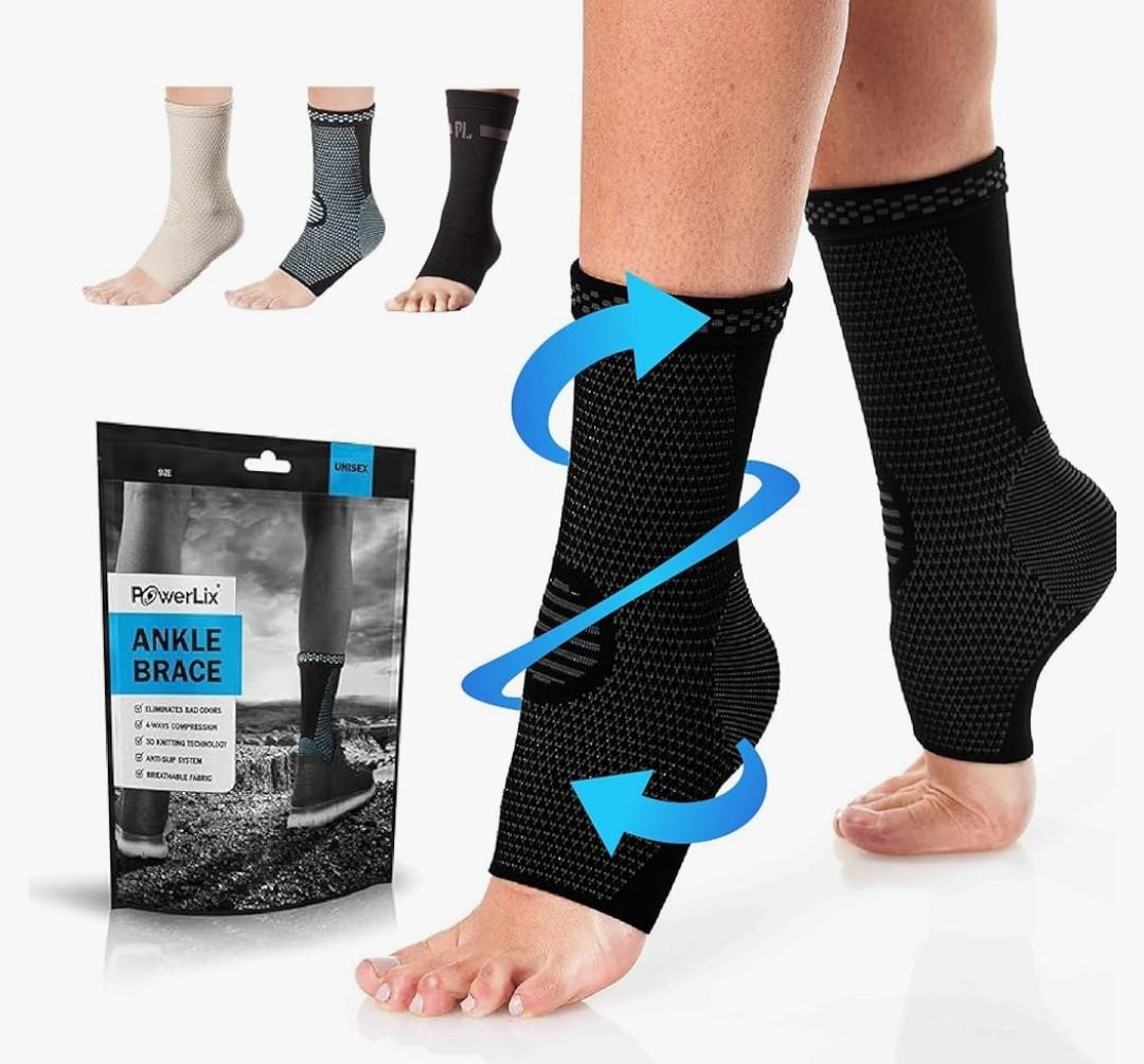 POWERLIX Legs Orthopedic Brace Compression Support Sleeve (Pair) for Swelling, Sprain, Plantar Fasciitis, Arthritis, Tendinitis, Size XL
