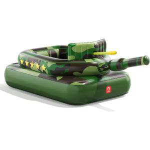 QPAU Inflatable Tank Pool Float for Adults & Kids – Ride-On Camouflage Floaty with Water Cannon, Swim Raft Toy for Boys Girls, Lake Beach Backyard Party Floaties
