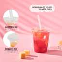 100 Pack 12 OZ Clear Plastic Cups, Cold Party Drinking Cups, Clear Disposable Cups Fruit/Ice Cream/Cupcake/Iced Cold Drinks