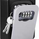 Key Lock Box for Outside - Sturdy and Durable Lock Box for House,5 Key Capacity Lockbox for Keys Outdoor,Waterproof Emergency Spare Lockbox with Resettable Code for Home,Garage,Airbnb (1 pack-Grey)