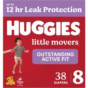 Huggies Little Movers Diapers Size 8, 38 Count