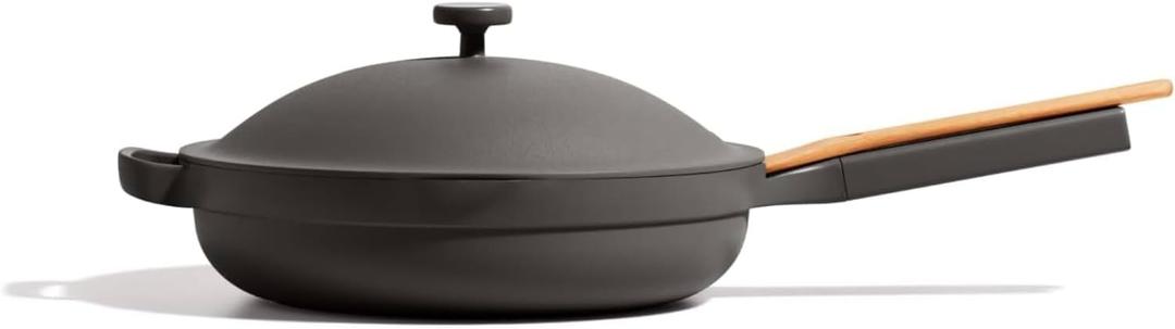 Our Place Large Always Pan | 12.5" Ceramic Pan with Modular Lid & Beechwood Spatula | Patented 10-in-1 Nonstick, Non-Toxic Cookware Made Without PFAS | Induction & Oven-Safe up to 450F 