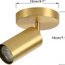 KCO Lighting Modern LED Tacking Lighting Brushed Gold Flush Mount Ceiling Spotlight Fixtures Single Brass Kitchen Track Lighting Indoor Ceiling Spot Light Fixture