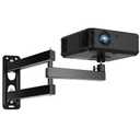 CroBlissful Foldable Projector Wall Mount, Ceiling Projector Mount, Universal Adjustable 360° Rotation, Projectors Stand with 1/4" Ball Head, Devices Bracket Holder for Home Office(Three Arms,Black)