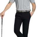 Rouen Golf Shirts for Men Moisture Wicking Lightweight Dry fit Performance Sports Stripe Collared Golf Polo Shirts for Men (Gray, XXL)