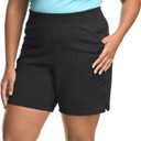 Hanes Women's Just My Size Cotton Jersey Shorts, Plus Size Pull-on Gym Shorts, 7 inches Inseam (2X, Black)