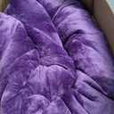 Luxury Velvet King Comforter Set, 3 Pieces Reversible Comforters King Size with 2 Pillow Shams, Brushed Solid Microfiber Back, All Season Cozy, Soft, Warm, Lightweight (Purple, 104x90 Inch)