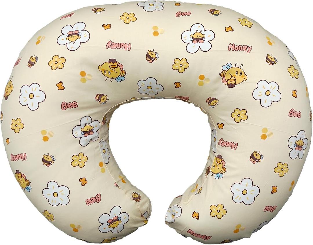 Nursing Pillow, Breastfeeding Pillow with Removable Cover, Ergonomic Breast Feeding Pillow, Baby Feeding Pillow for Mom Easier Breastfeeding- Original Size/Honey Bee