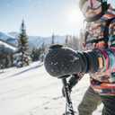 SKYDEER Winter Mittens with Soft Deerskin Suede Leather & Thermal Polar Fleece & Warm C100G 3M Thinsulate Insulation SD5171M (Black, XL)