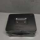 KYODOLED Large Cash Box with Combination Lock Safe Metal Money Box with Money Tray for Security Lock Box 9.84"x 7.87"x 3.54" Black