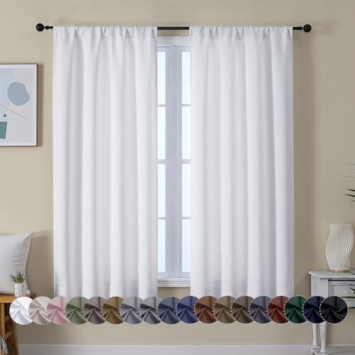 Curtains for Bedroom 63 Inch Length 2 Panels Set, Light Filtering Window Treatment, Light Filtering Curtain Drapes, Soft Casual Rod Pocket Privacy Curtains