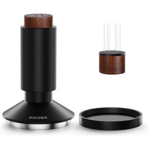 XIXUBX 51mm Espresso Tamper & Magnetic WDT Tool, Barista Cofee Tamper with Spring Loaded, Anodized Aluminum Alloy Handle, Stainless Steel Corrugated Base with Cover for Portafilter Basket
