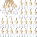BBTO 50 Pcs Hanging Car Air Freshener Car Diffuser Bottles Empty Glass Perfume Bottle Freshener Diffuser Bottle Pendant for Essential Oil Fragrance Aromatherapy Bottle Ornament (Cylinder)