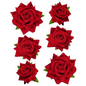 Topbuti 6 Pcs Rose Flower Hair Clip Rose Brooch Floral Hair Accessories for Woman Girls Flamenco Dancer Mexican Wedding Party Mother's Day Halloween Costume