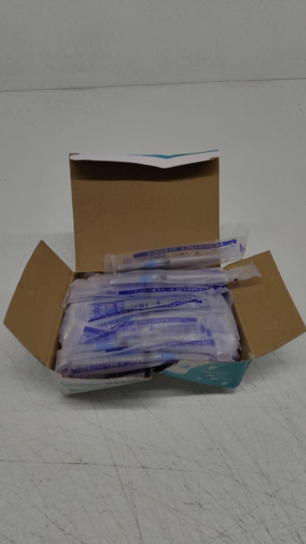 50 Pack 1ml 23Gauge - 1 Inch Luer Lock Lab Sample Measuring Tool, Individually Sealed Wrapped