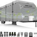 Umbrauto RV Cover Fits 24-27ft Travel Trailer: Lightweight, Waterproof Camper Cover for Toy Hauler, Winter Campsite, with Gutter Covers, Tongne Jack Covers, Windproof Straps